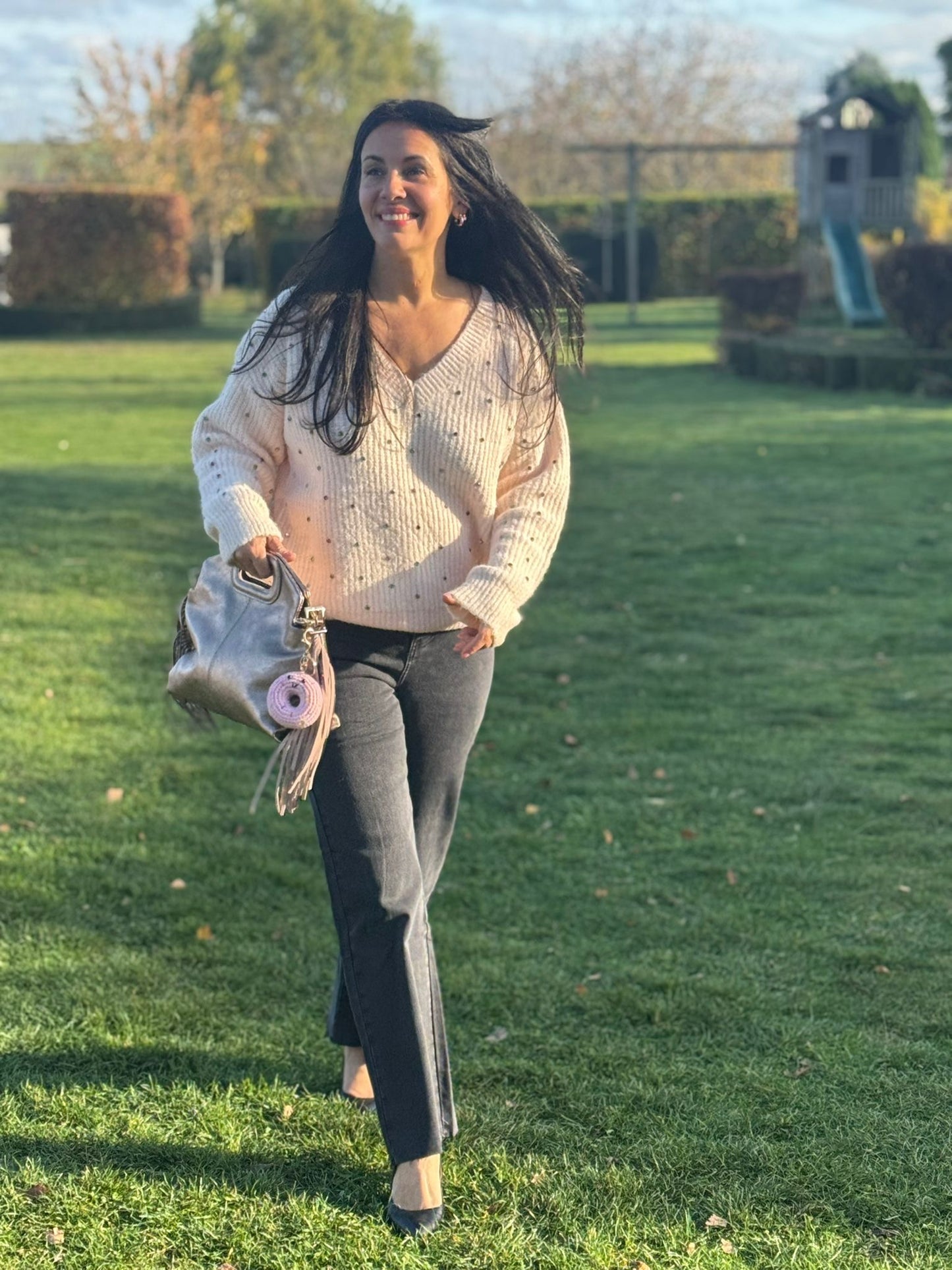 Sac Franges Cuir Taupe