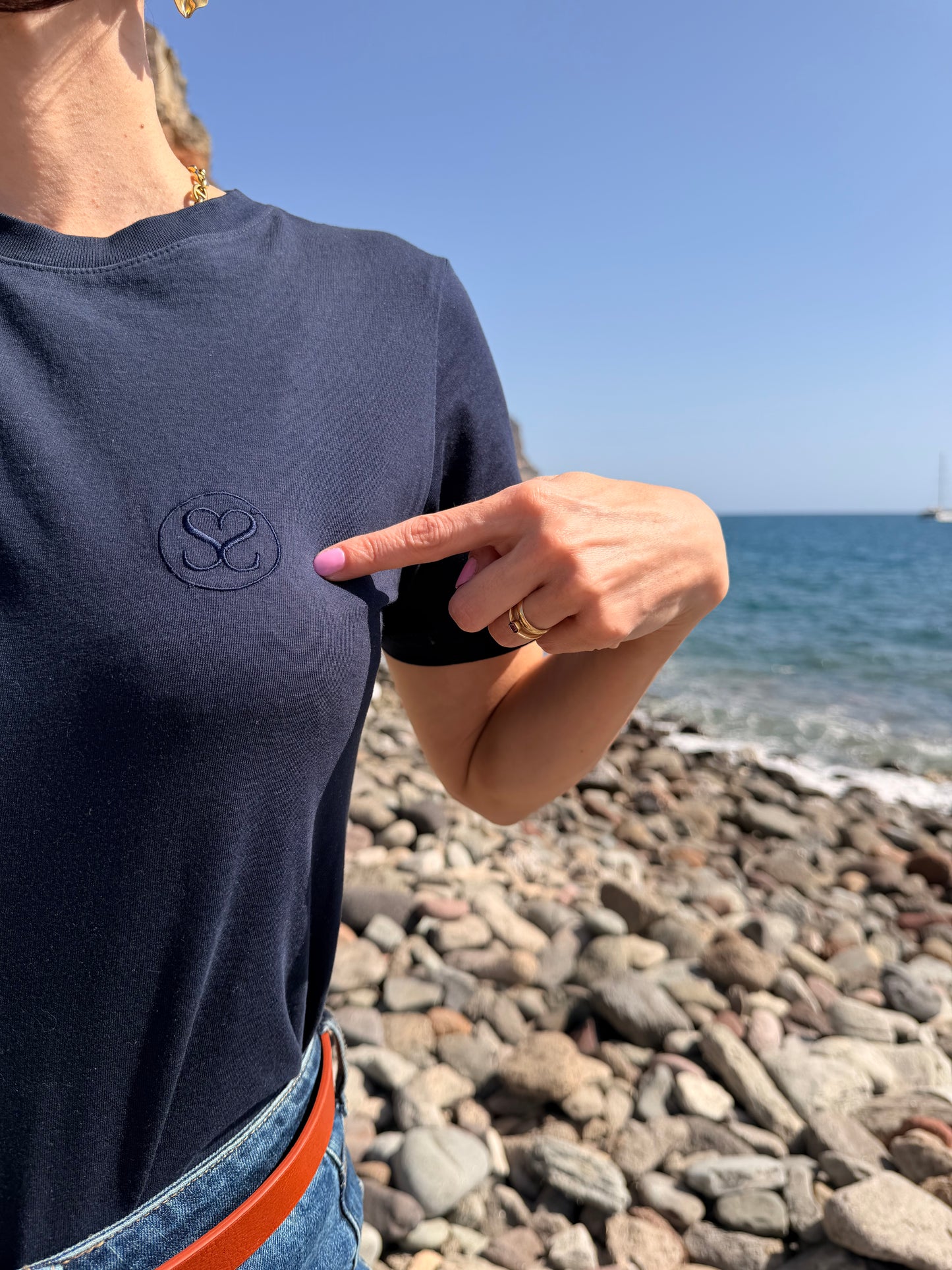 Marineblauw T-shirt