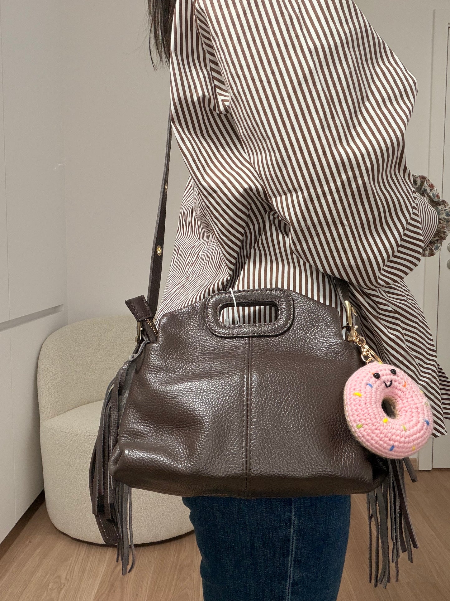 Julianne bruine leren tas